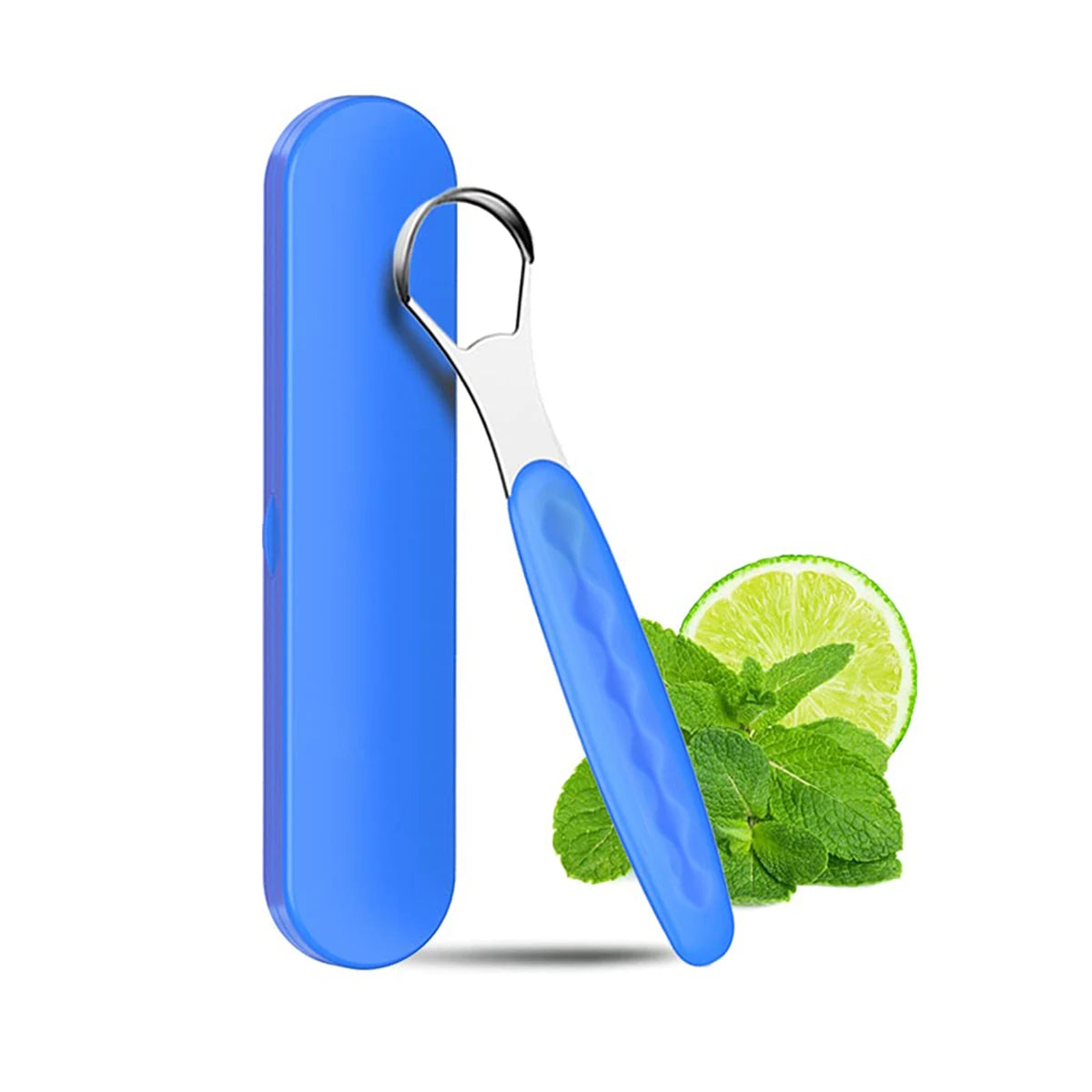 Portable Case Stainless Steel Tongue Cleaner
