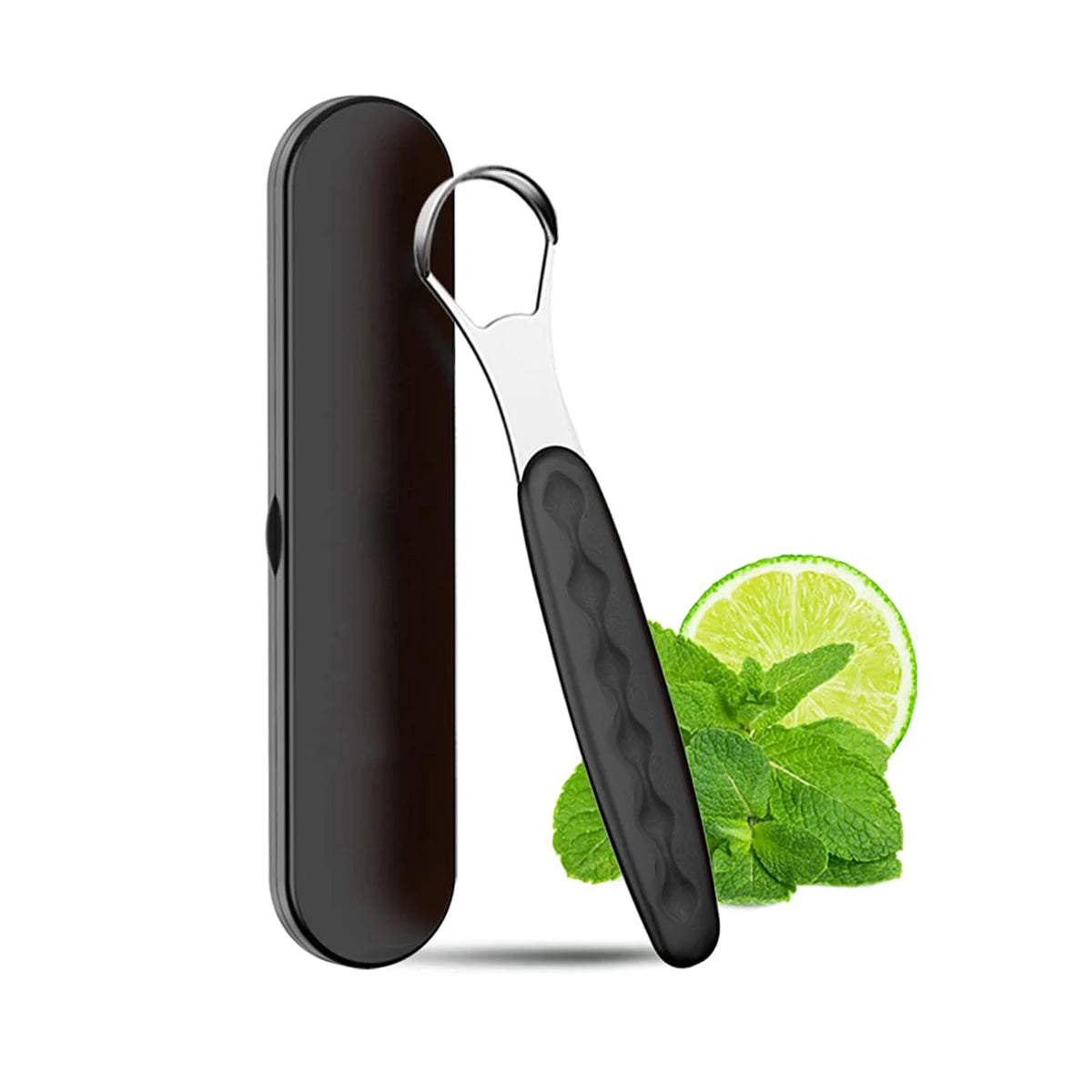 Portable Case Stainless Steel Tongue Cleaner