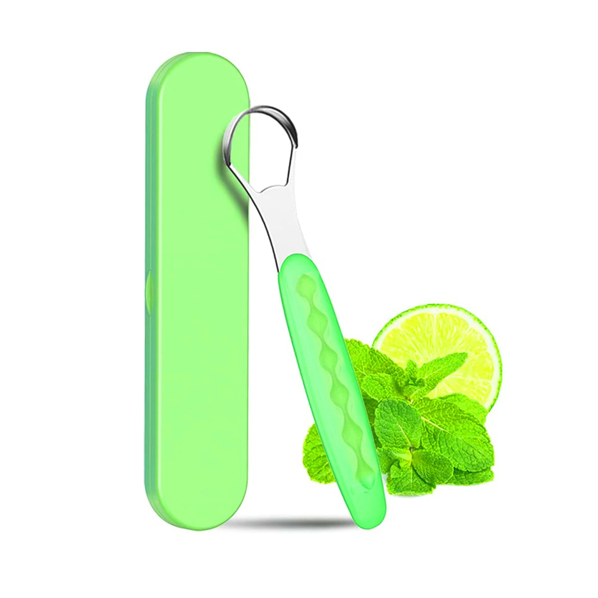 Portable Case Stainless Steel Tongue Cleaner